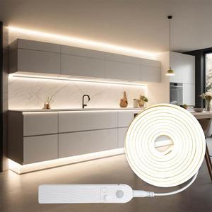 Tira de luz LED, alimentada por baterías con sensor de cuerpo, tira de luz LED cortable para dormitorio, sala de estar, decoración del hogar