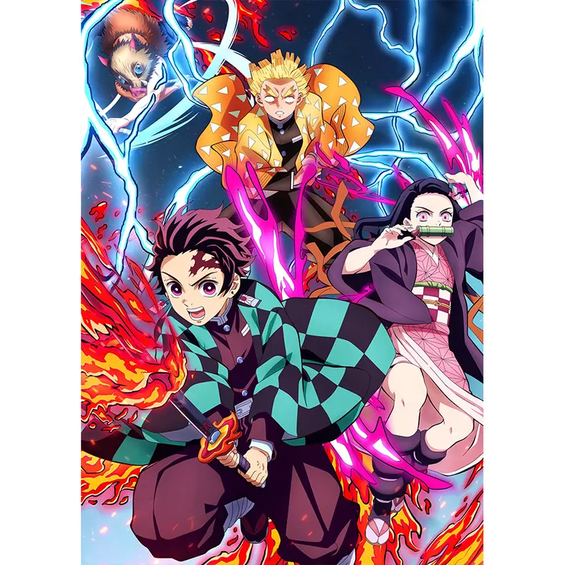 Poster Dán Tường A3 A4 Kimetsu No Yaiba | Sẵn Keo Mặt Sau 3