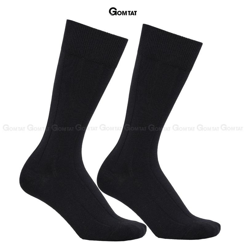 Tất đi giày tây nam GOMTAT mẫu gân chìm, vớ nam cổ cao 25cm chất liệu 90% cotton cao cấp thoáng mát êm chân, tất nam cổ cao, vớ nam đi giày tây Menswear - GOM-MIX09-1DOI