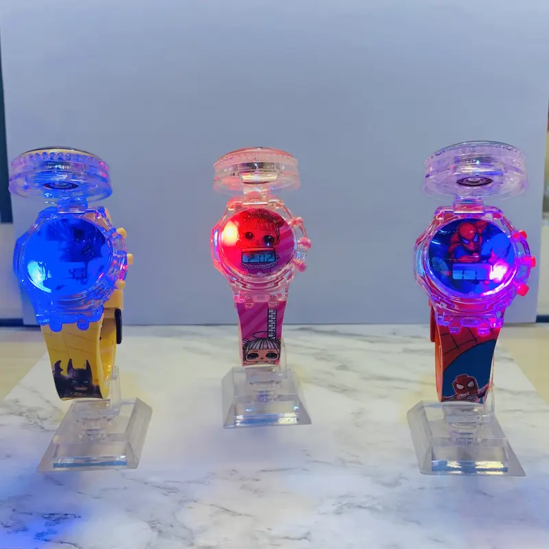 JAM TANGAN ANAK KARAKTER SPINNER A843 LED MUSIK LAMPU UNISEX 4