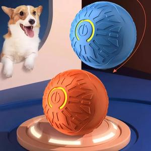 Interactive Smart Bouncing Dog Toy, 1 Count Durable USB Powered Ball with Automatic Sleep Mode for Small Dogs, Striped Plastic Design Dog Toys