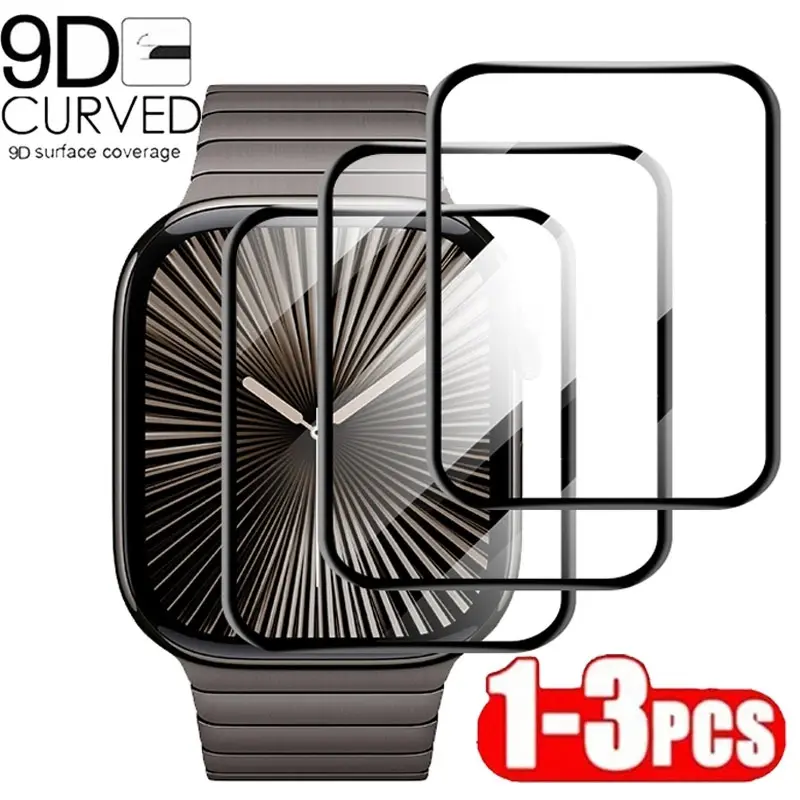 Bảo Vệ Màn Hình Cong, Dành Cho Apple Watch Dòng 10, Tương Thích Với 42MM, 46MM, 9, 8, 7, SE, 41MM, 45MM, 40MM, 44MM, iWatch Ultra 2, 49m, Được Làm Bằng Màng Gốm, Bao Gồm 1-3 Chiếc Phụ Kiện Smartwatch