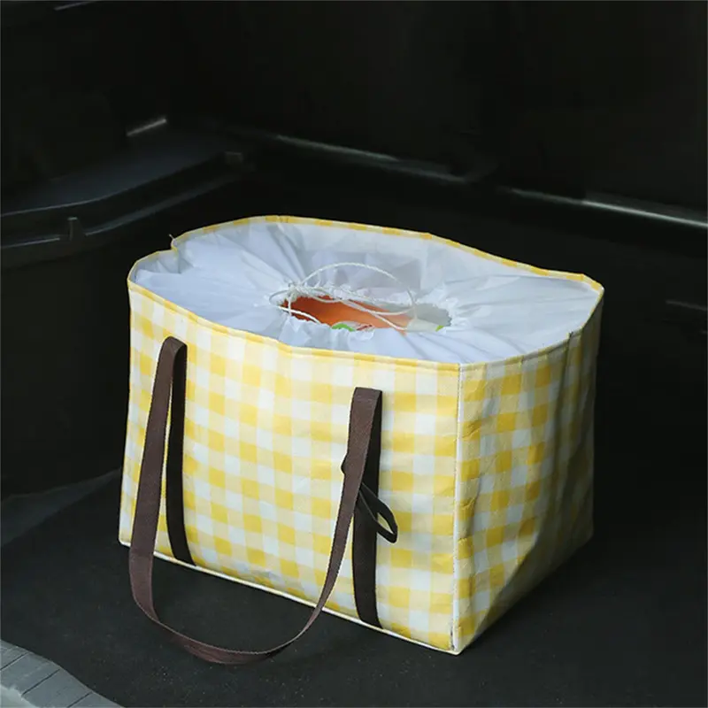Large Capacity Picnic Basket, 1 Count Portable Foldable Picnic Bag for Spring Holiday Outdoor Camping Picnic, Outdoor Accessories 5