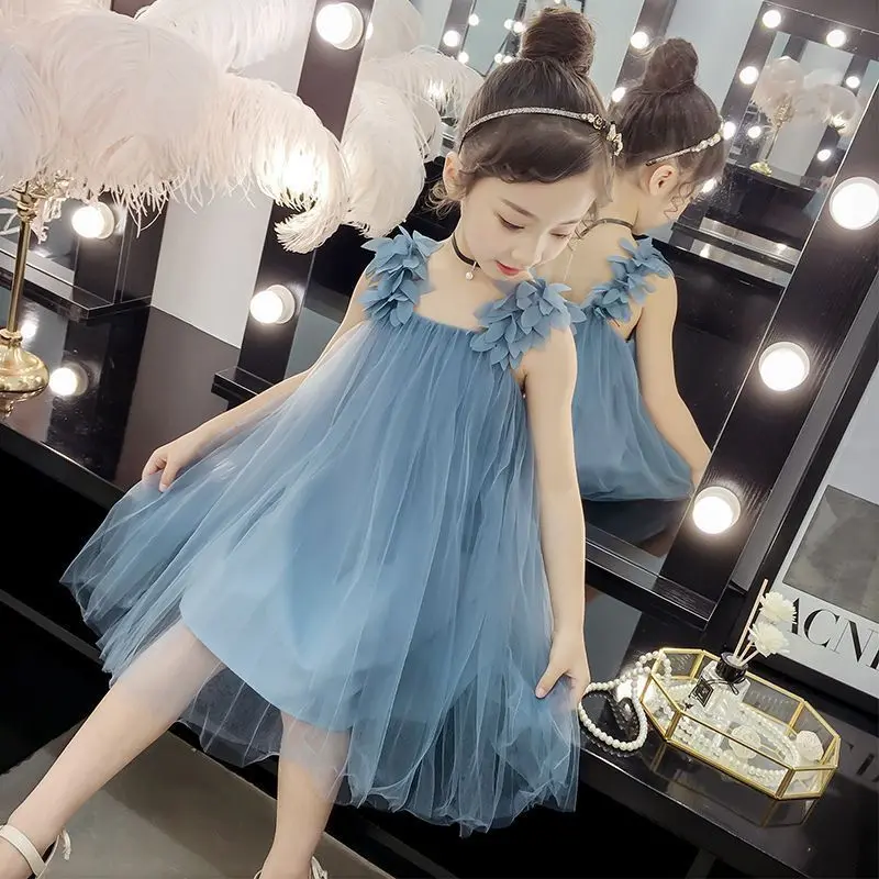 Váy Mùa Hè Cho Bé Gái, Hàng Mới Về 2024, Váy Vest Trẻ Em, Thích Hợp Cho Bé Gái 4-12 Tuổi, Váy Công Chúa Dây Đeo, Thời Trang