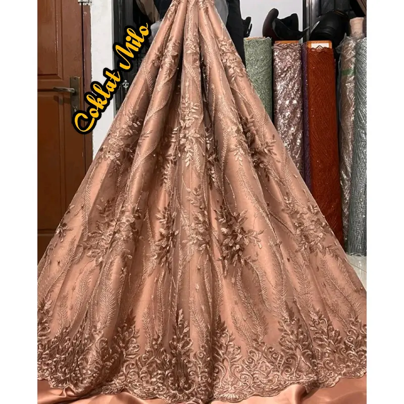 {Harga 0,5m} Tile Bordir Tebal Bahan kebaya meteran 1