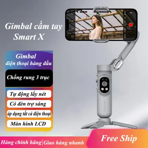 Gimbal cho điện thoại chính hãng Smart X Pro, Tay cầm gimbal chống rung hỗ trợ quay phim chụp ảnh chuyên nghiệp cho điện thoại, Pin trâu sử dụng đến 12h