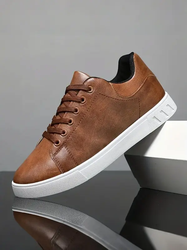 Men's Fashionable Lace Up Low Top Sneakers, Casual Breathable Lightweight Comfortable Sports Running Shoes, Male All-match Round Toe Shoes for Daily Wear 6