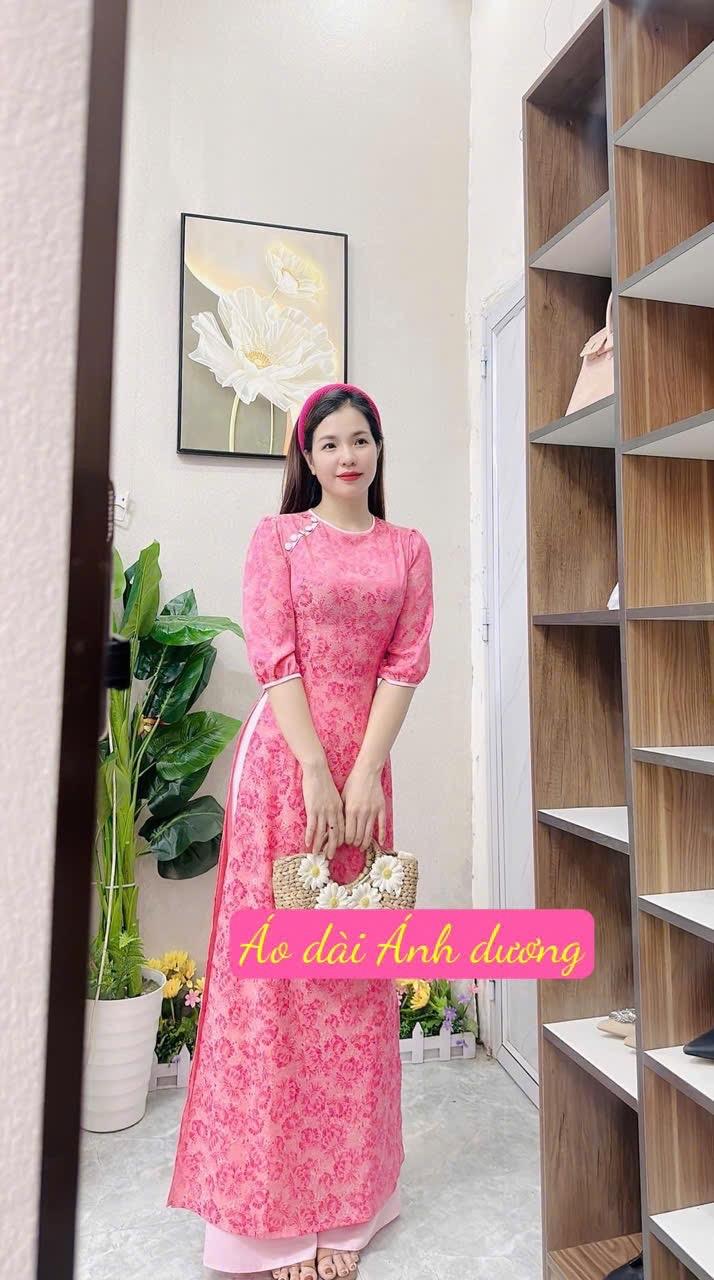 Product Introduction of Áo Dài Gấm Cao Cấp Cao Cấp phối màu thiết kế xinh 19
