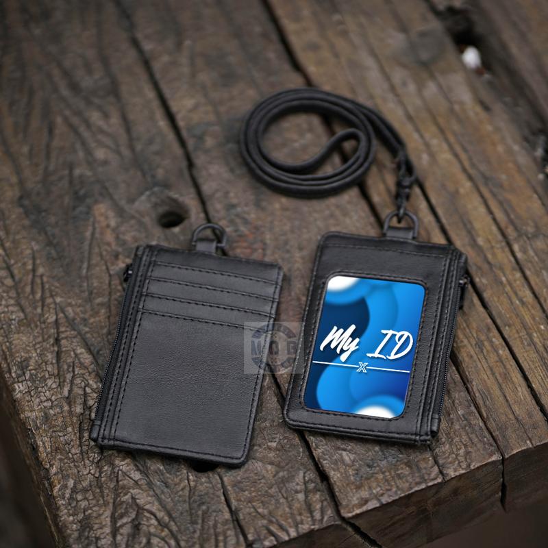 MOB - NAME TAG ID CARD HOLDER TERDAPAT RESLETING UNTUK MENYIMPAN BISA CUSTOM NAMA DAN LOGO PERUSAHAAN - MELUWE HITAM 2