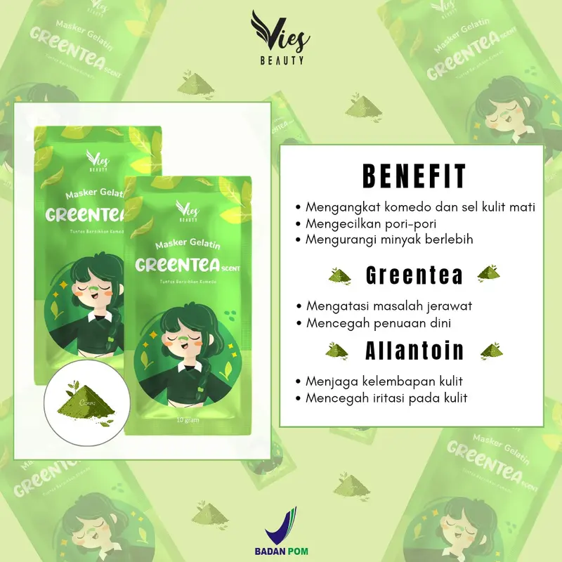Masker Komedo BPOM Vies 4pcs / Masker Gelatin 4