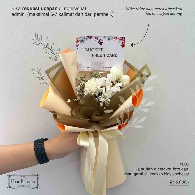 HER.FLORIST-NEW DESIGN [CARNATION] Single Soap & Dried Flower Bouquet / Buket Bunga Sabun Carnation / Bunga Kering / Bunga Artificial / Buket Bunga 2