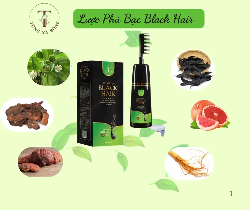 [ LIVE ] Lược Phủ Bạc Black Hair Tùng Xà Bông lược phủ bạc tinh chất thiên nhiên 200ml Đổi Màu Tóc Nhuộm Tóc 4