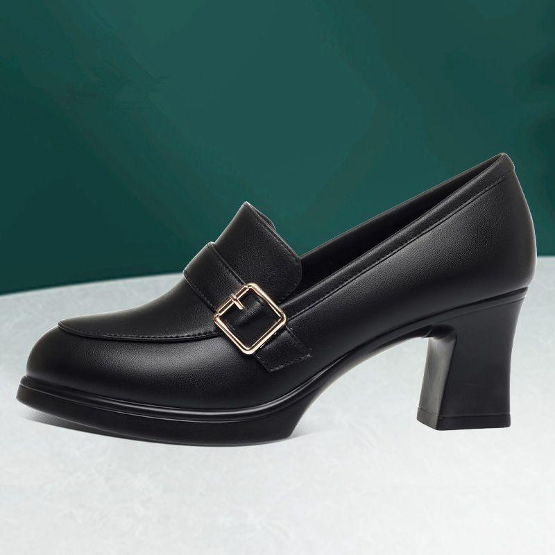 Product Introduction of Giày Cao Gót, Siêu Mềm, Cắt Sâu, Không Thấm Nước, Phong Cách Catwalk Sườn Xám, Làm Cho Bạn Trông Cao Hơn, Giày Lười, Giày Của Mẹ, Thích Hợp Cho Catwalk, Làm Bằng Da, Có Khóa Nữ Shoes 12