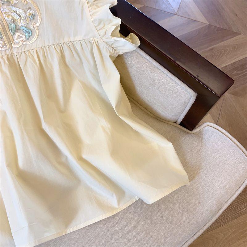 Product Introduction of Áo Sơ Mi Thêu, Phong Cách Dân Tộc Thời Trang, Cổ Áo Xếp Nhún Không Tay, Nút Thắt Nút Trung Quốc, Dễ Phối Đồ, Trông Trẻ Trung, Cỡ Nhỏ Nghệ Thuật Và Thanh Lịch, Tay Bay  Nữ Women 5
