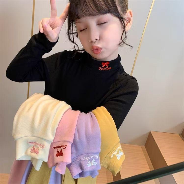 Áo Lớp Nền Cổ Lọ Cho Trẻ Em, Đồ Lót Giữ Nhiệt, Cho Trẻ Em Trung Và Lớn, Phong Cách Phương Tây Mùa Thu Và Mùa Đông Mới, Thích Hợp Cho Bé Gái 0