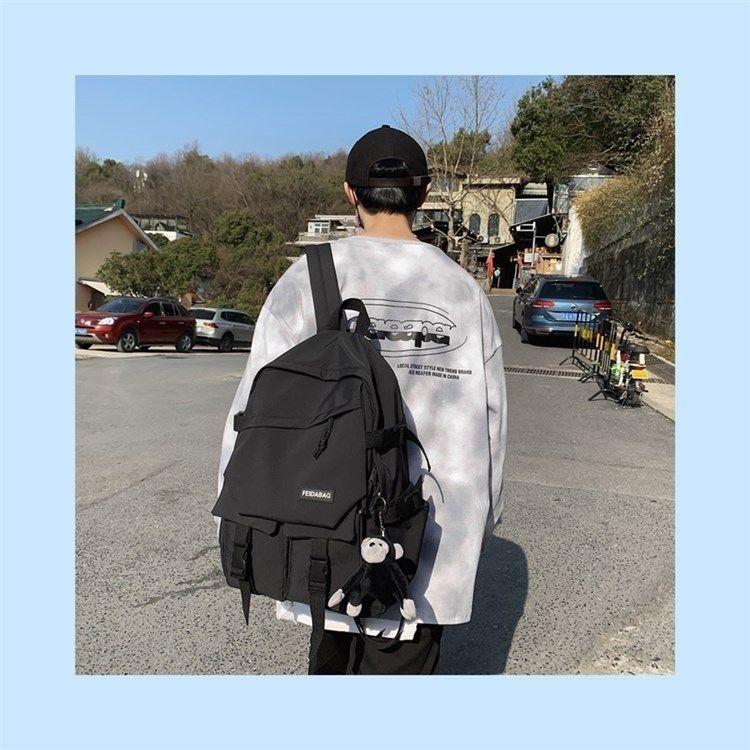 Product Introduction of Schoolbag Male High School Student Ins Fashion Cool Campus Backpack Female College Student Simple Large Capacity Backpack Korean Style 2024 21