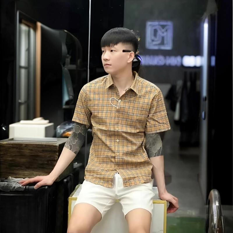 Áo Sơ Mi Nam Tay Dài Phối Sọc Caro Phong Cách Trẻ Trung Và Sang Trọng, Vải Xịn Dễ Phối Đồ Menswear Kate 1