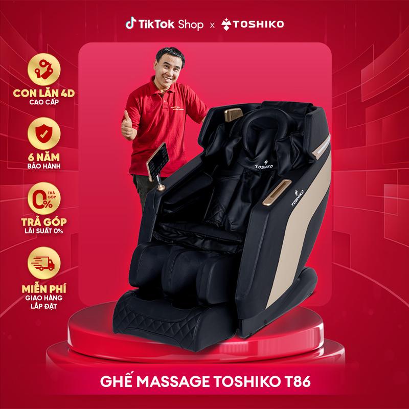 Ghế massage Toshiko T86 [Con lăn di chuyển 4D], đa năng, điều khiển giọng nói, bảo hành 6 năm