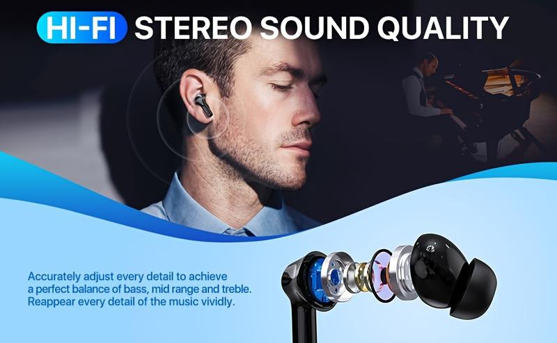 Product Introduction of With LCD Display, Touch Control, CVC 8.0 Noise Reduction, Condenser Microphone, Type-C Charging, Non-Waterproof Plastic Earphones, Suitable for Sports and Audio Monitoring, Compatible with Mobile Phones Wireless Earphones 3