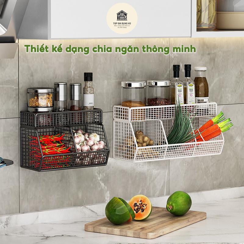 Kệ Treo Đa Năng Bằng Thép Sơn Tĩnh Điện – Đựng Gia Vị, Hành Tỏi, Đồ Khô, Văn…