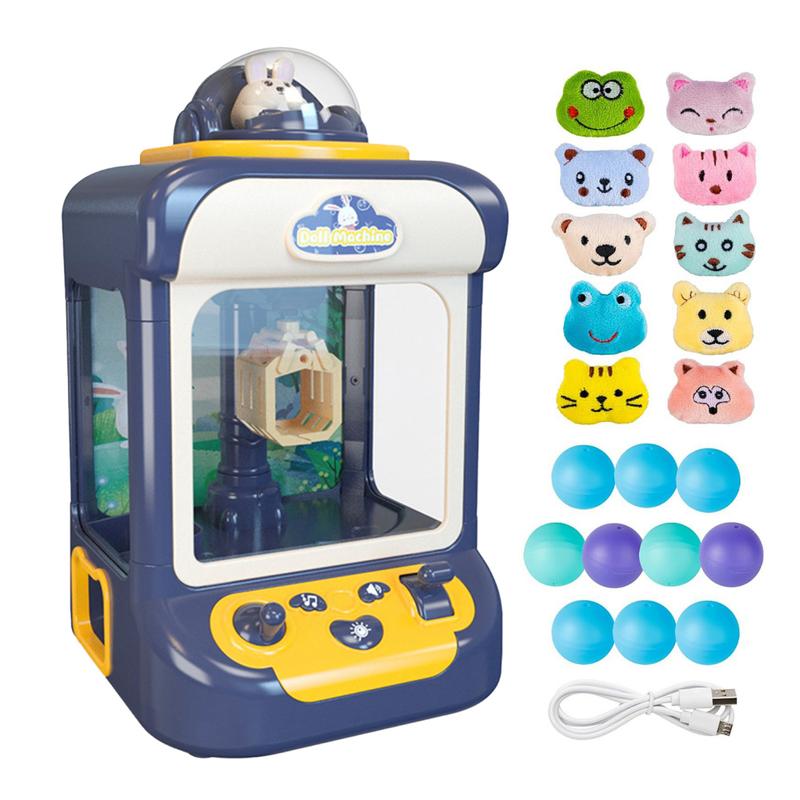 Segiyi Mini Arcade Machine Hand-eye Coordination Toy Mini Claw Machine with 20 Toys Electronic Arcade Game for Kids Candy Grabber Prize Dispenser Toy Fun Vending Machine 5