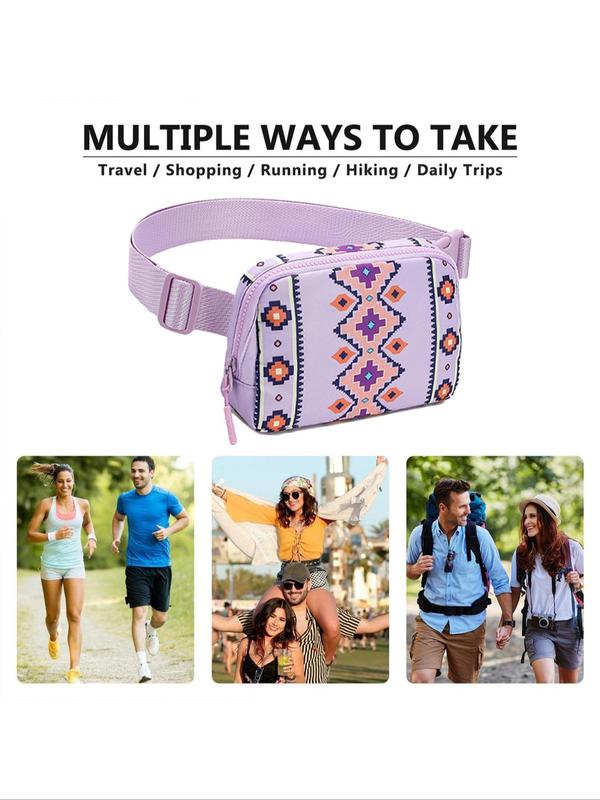 Women's Ethnic Pattern Fanny Pack, Fashionable Zipper Belt Bag for Daily Life, Casual Sports Daily Commuting Bag, Girl Fashionable Shopping Bag 3