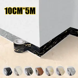 Wallpaper Sticker Border List Tembok 10cmx5m Dekorasi Bawah Dinding Ubin Lantai  kedap Air