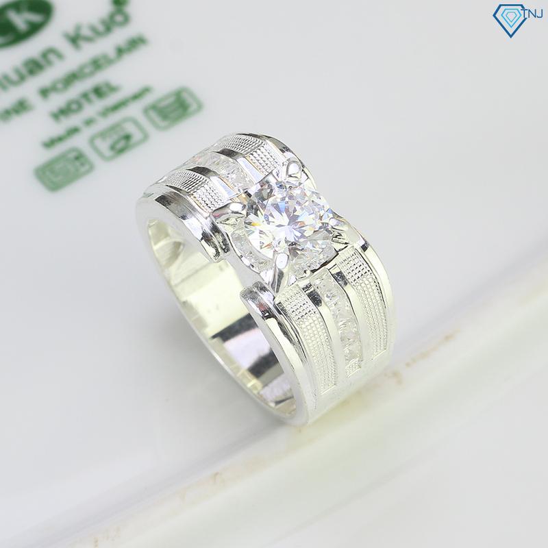 Product Introduction of Nhẫn bạc nam đính đá đơn giản NNA0452 - Trang Sức TNJ 6