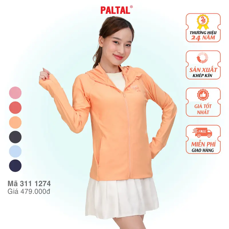 Áo khoác nữ PALTAL chống nắng, chống tia UV đến 99% chất Poly cát mỏng nhẹ  - Thương hiệu hơn 24 năm - Mã 311p 1274 3