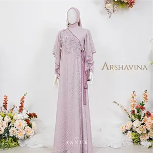 Ready Stock - Arshavina Moccanude X Lavender Muslim Dress Panjang
