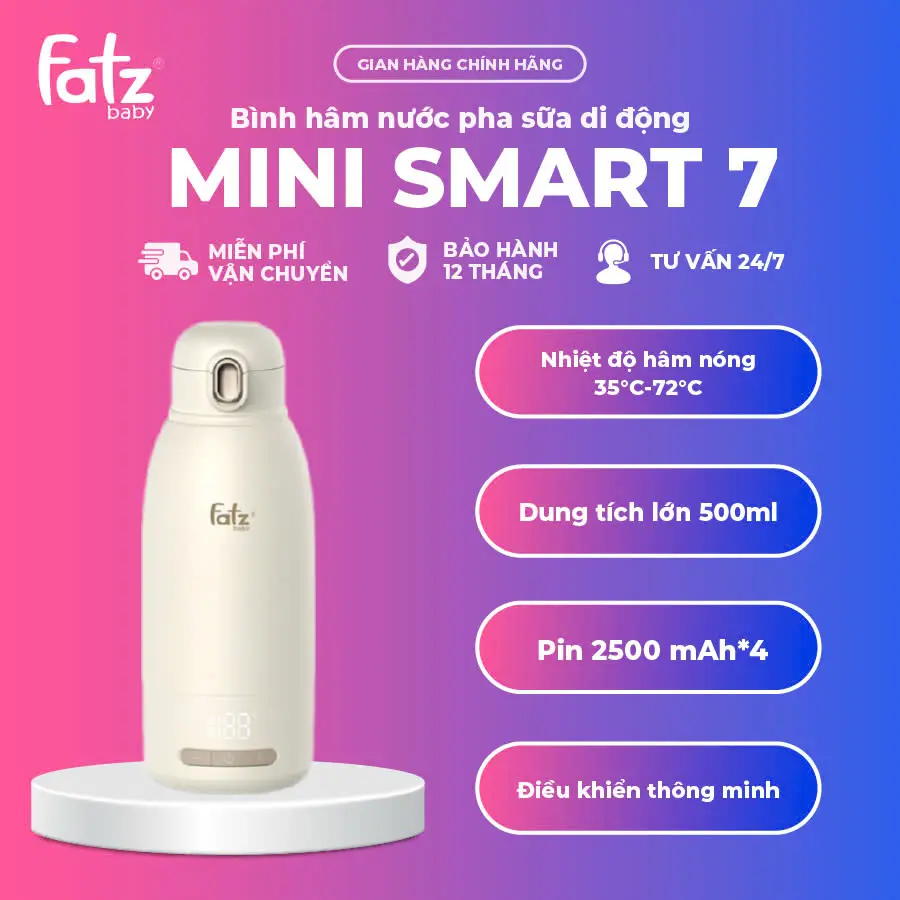 [ FATZ BABY ] - Bình hâm nước pha sữa di động Mini Smart 7 – FB3813KB