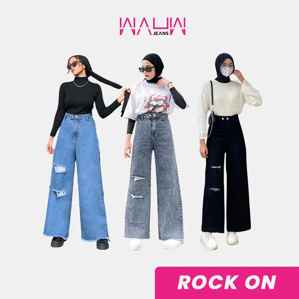 WAUW - ROCK ON Highwaist Culotte Unfinished Ripped Jeans Cat. 1