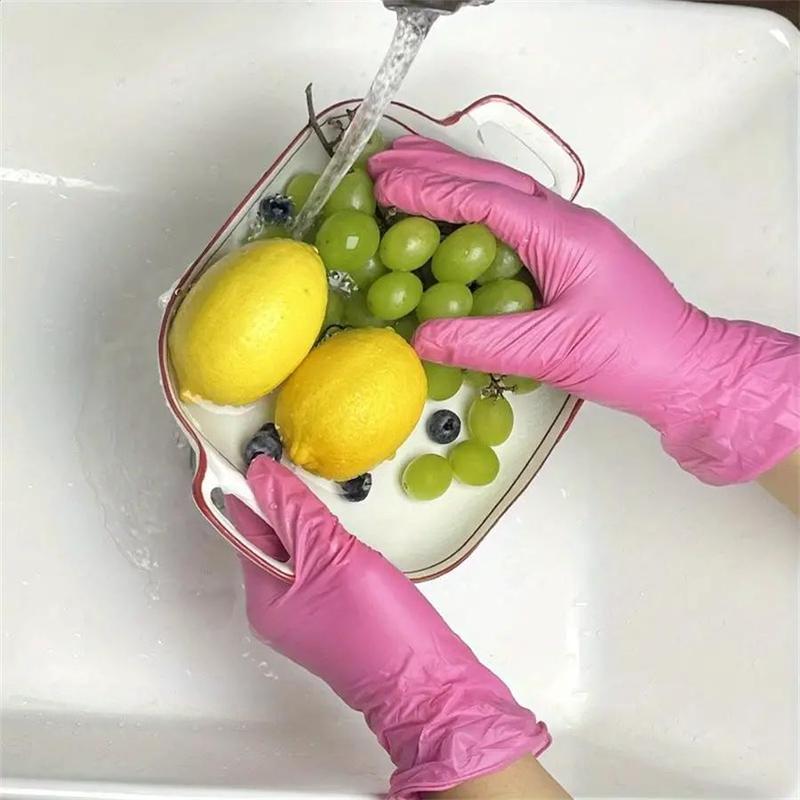 Product Introduction of Disposable Gloves, 50pcs/set Waterproof Durable Household Cleaning Gloves, Bpa Free Gloves for Outdoor Camping Kitchen Cleaning, Pet Hair, Beauty Salon 5