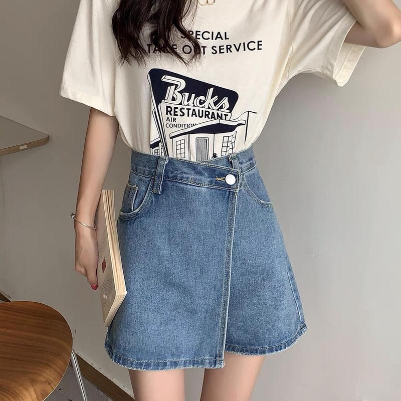  Quần Short giả váy ống rộng phong cách đơn giản_C26 