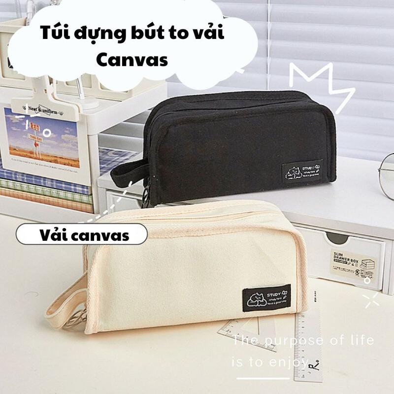  Túi bút bóp viết ngăn to cỡ lớn nhiều ngăn màu trơn TB14 hộp đựng bút đồ dùng cá nhân mỹ phẩm 