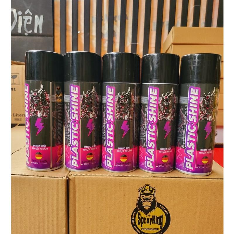 Combo 5 Chai xịt phục hồi nhựa nhám, nhựa đen, dưỡng đen dàn nhám Sprayking Plastic Shine 400ml