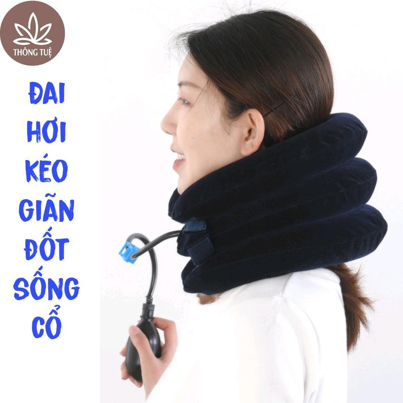 Đai hơi nâng cổ, kéo giãn đốt sống cổ - Gối chữ U kê cổ