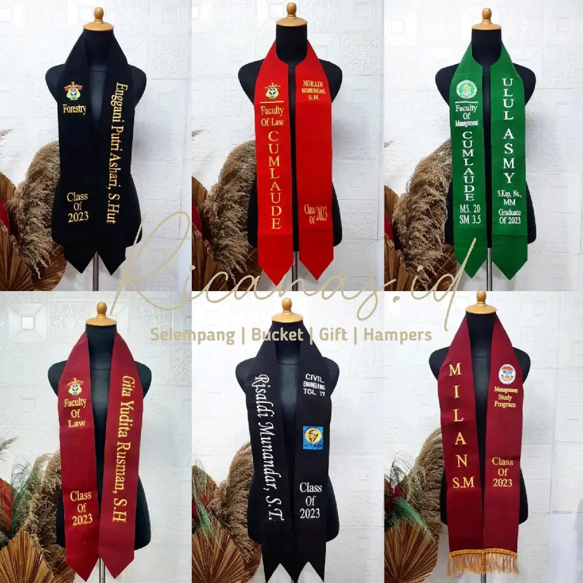 Selempang Kalung Wisuda Polos Custom