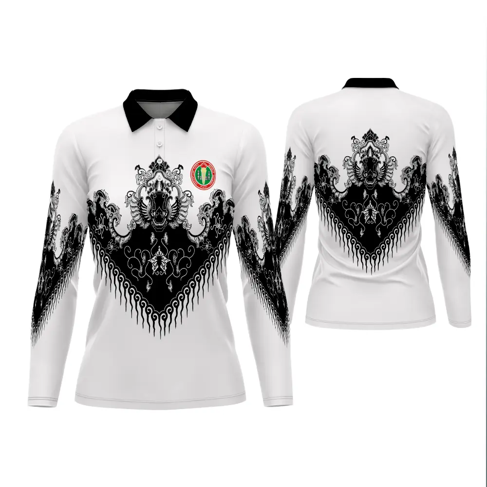 Baju guru seragam batik pgri kaos berkerah motif terbaru Fullprint Poliester Kain Kerja