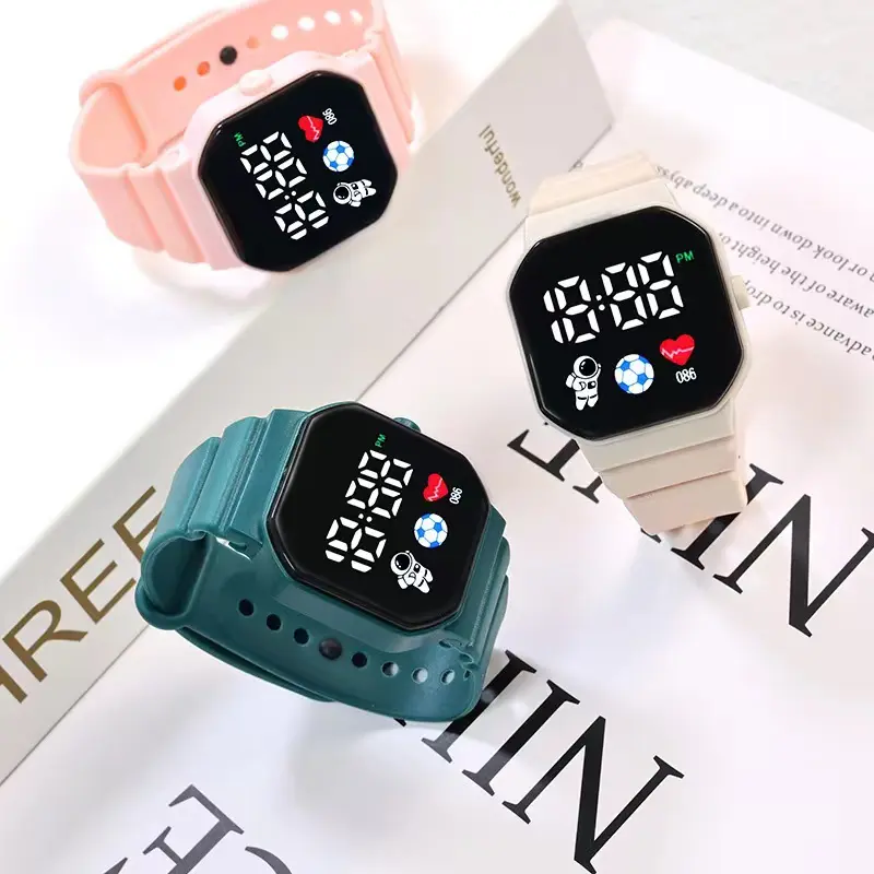 High-Value C3 Student Watch Hot-Selling Simple Hong Kong Style Button Sports Unisex Square LED Electronic Watch