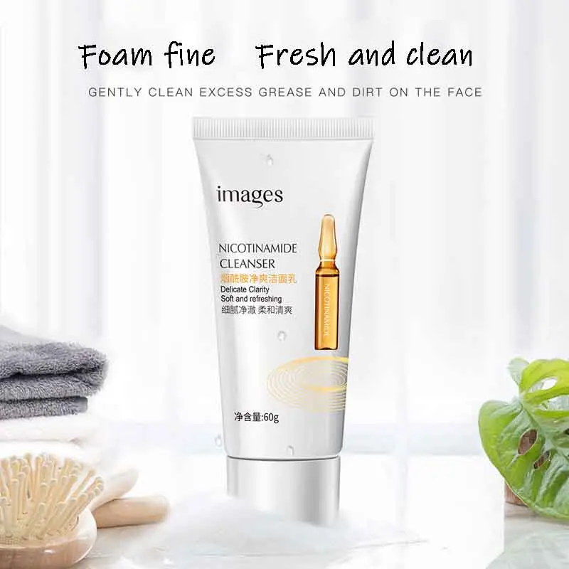 Sữa rửa mặt, Axit hyaluronic và Lacinamide, ống, làm sạch, làm mềm, làm sáng, tông màu da, kem làm sạch