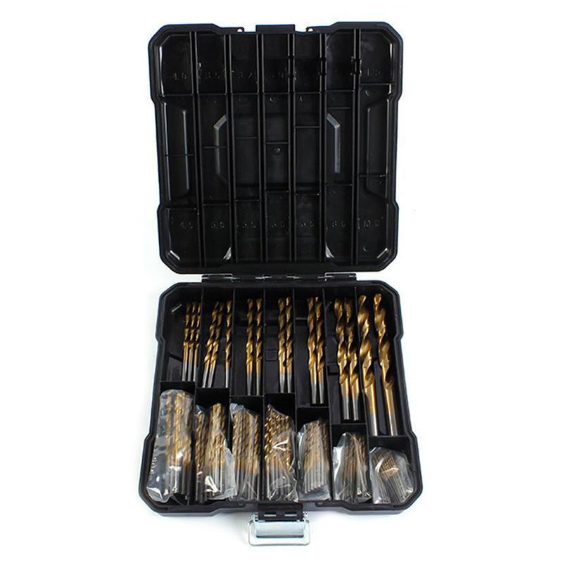 Titanium Twist Drill Bit Set, 135° Tip High Speed Steel Bit Kit, 1.5-10mm Woodworking Drill Bit Set with Storage Box, Suitable for Wood Plastic Fiberglass, Heavy Duty, Hardware, Industrial 5