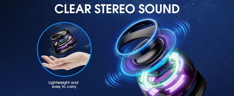 Product Introduction of Magnetic Bluetooth Speaker, Small Bluetooth Speaker with Multi RGB Colored Lights and Metal Surface Phone Holder, Perfect Mini Speaker, Suitable for Shower, Room, Bicycle, Car, Teen Outdoor Gift (1 Pack Black) 13