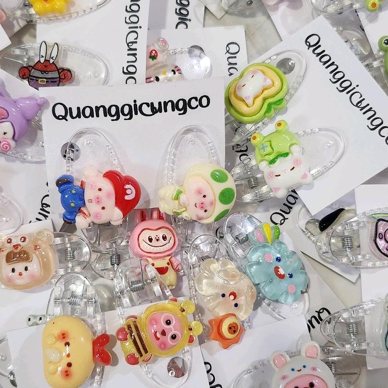  Kẹp mái nhí ngẫu nhiên nhiều màu sắc xinh xỉu cho bạn nữ mẹ và bé dùng đều xinh không thể bỏ qua sự cute này Kem Phụ Kiện Tóc Cài Tóc Voi 