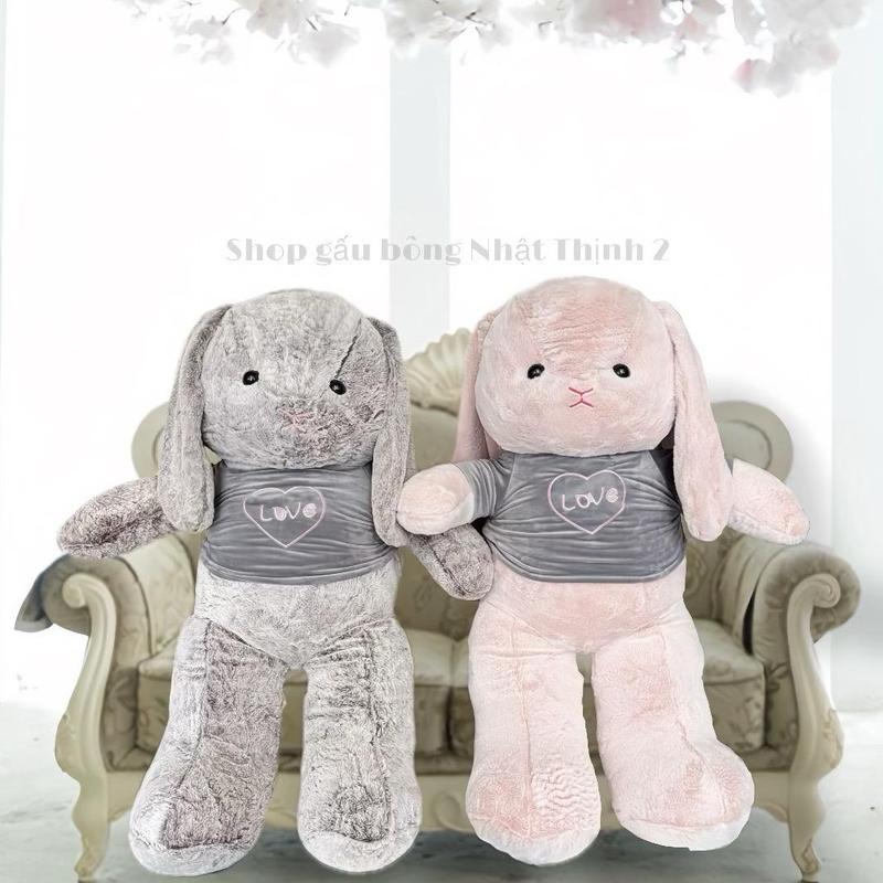 Gấu bông Thỏ Tai Dài size 1m2[Quảng Châu], màu xám và hồng siêu dễ thương Thú Nhồi Bông Thú Bông Toy Đồ Chơi gấu ôm ngủ cho bé Voi