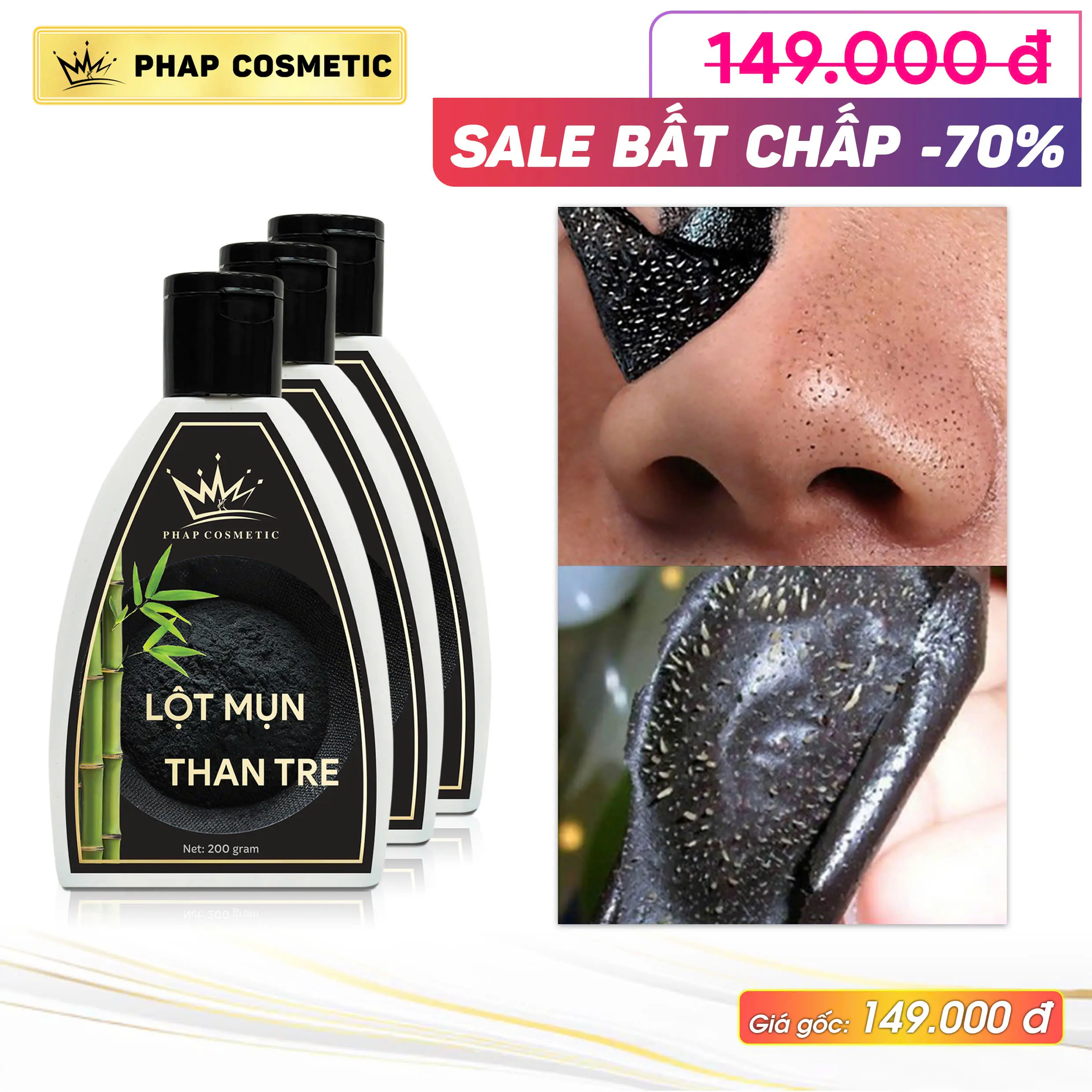 Lột mụn than tre pháp cosmetics Women size lớn 200g - Làm sạch lỗ chân lông & Loại bỏ mụn đầu đen kem mụ