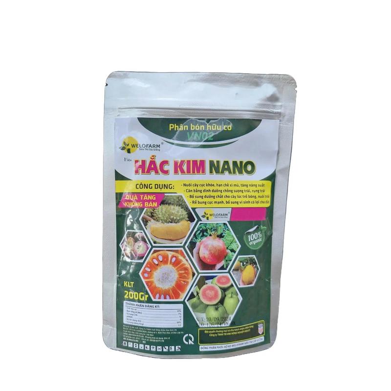   TẶNG  Phân Bón Hữu Cơ Cho Đất Trồng HẮC KIM NANO Gói 200Gram - Bón Lót Bổ Sung Dinh Dưỡng Cho Cây 