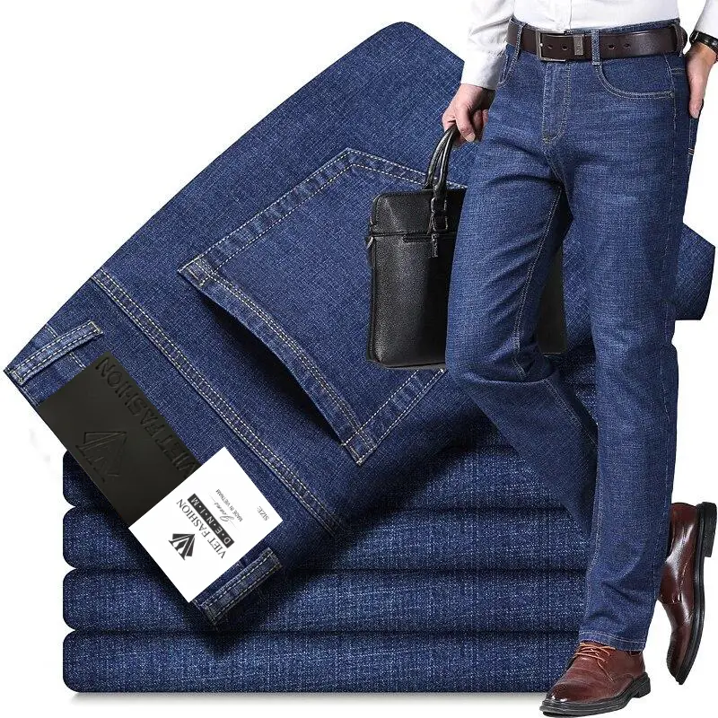 Quần jeans nam đẹp cao cấp co giãn quần Denim đẹp quần Dài nam Quần trung niên nam DONG PHUONG Menswear Pants Có Túi