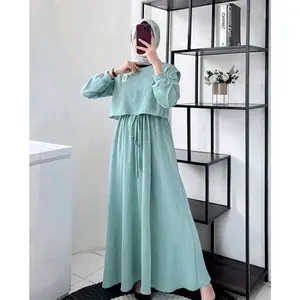 Gamis Sherly Freya Dress Wanita Jumbo Polos Rayon Premium