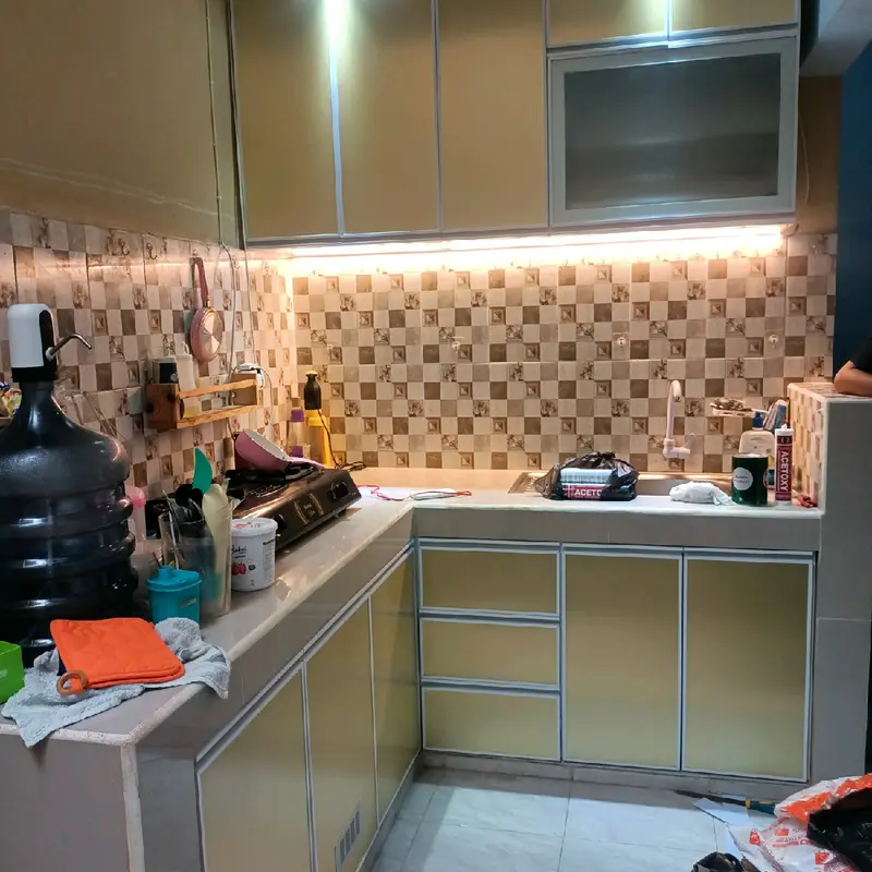 kitchen set aluminium alumunium anti rayap Minimalis Rak Furniture 1